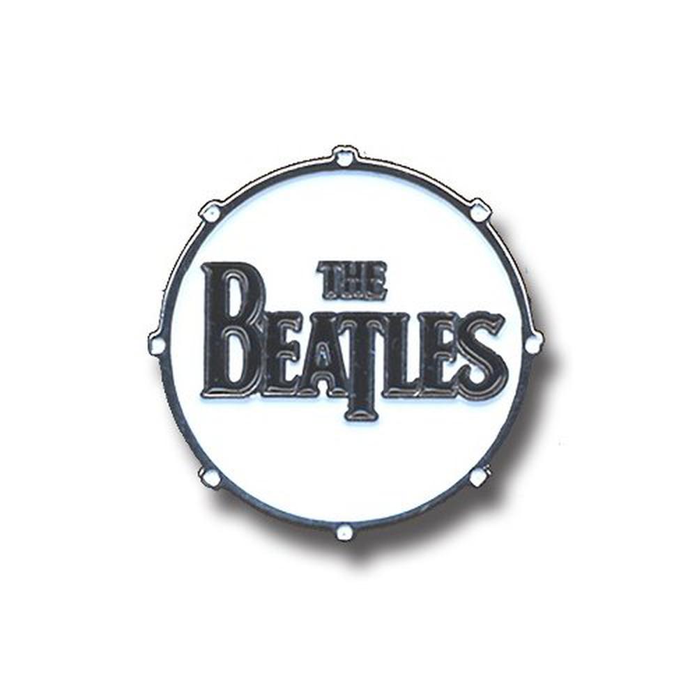 The Beatles - Drum Drop T Logo Pin - Wit/Zwart